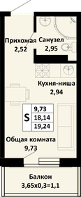 Квартира 19,2 м², студия - изображение 1