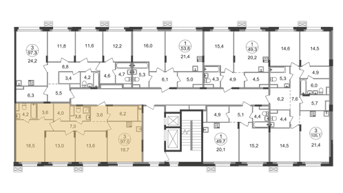 Квартира 97 м², 3-комнатная - изображение 2