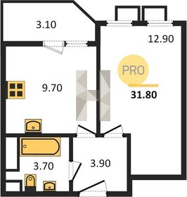 Квартира 31,8 м², 1-комнатная - изображение 1