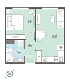 39 м², 1-комнатная квартира 3 950 000 ₽ - изображение 48