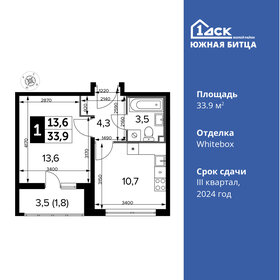 Квартира 33,9 м², 1-комнатная - изображение 1