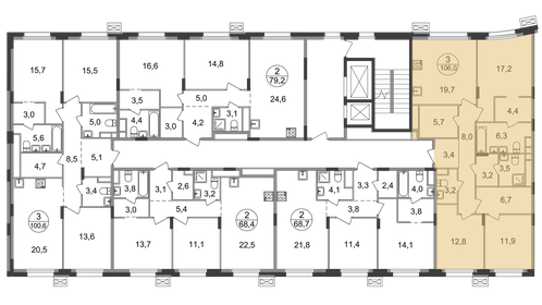 Квартира 106 м², 3-комнатная - изображение 2