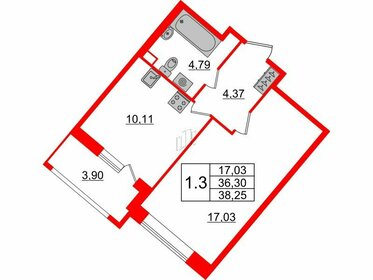 Квартира 36,3 м², 1-комнатная - изображение 1