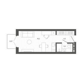 Квартира 26,5 м², студия - изображение 1