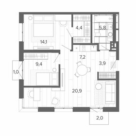 Квартира 66,6 м², 3-комнатная - изображение 1