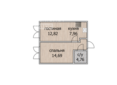 Квартира 44,8 м², 2-комнатная - изображение 1