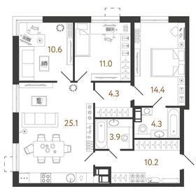 89,6 м², 3-комнатная квартира 23 179 404 ₽ - изображение 16