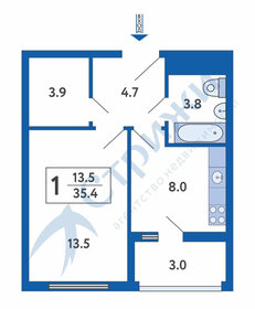 Квартира 35,4 м², 1-комнатная - изображение 2