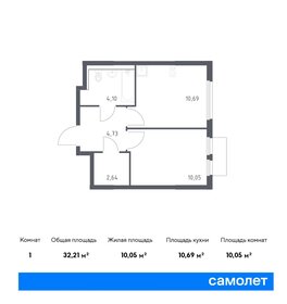 Квартира 32,2 м², 1-комнатная - изображение 1