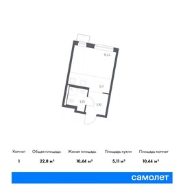 22,6 м², квартира-студия 6 455 468 ₽ - изображение 24