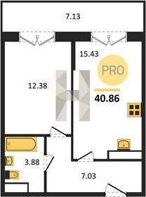 Квартира 40,9 м², 1-комнатная - изображение 1