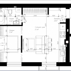 Квартира 37,1 м², 1-комнатная - изображение 1