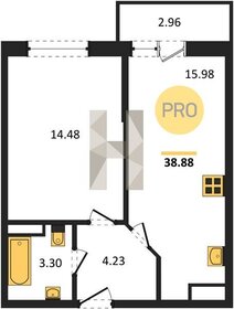 Квартира 38,9 м², 1-комнатная - изображение 1