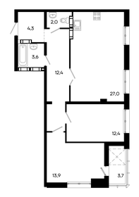 56 м², 2-комнатная квартира 9 500 000 ₽ - изображение 76