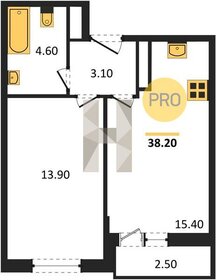 Квартира 38,2 м², 1-комнатная - изображение 1