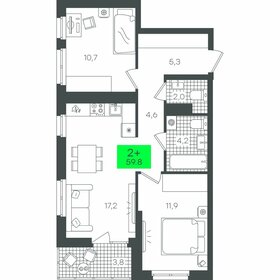 Квартира 61,8 м², 2-комнатная - изображение 1