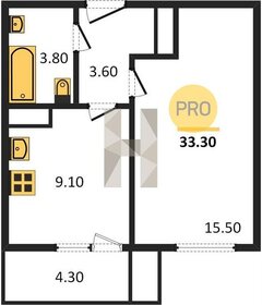 33,3 м², 1-комнатная квартира 4 001 040 ₽ - изображение 10