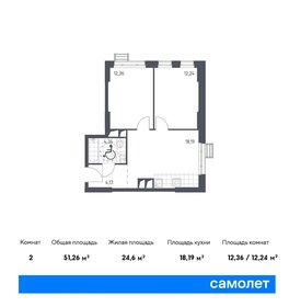 Квартира 51,3 м², 1-комнатные - изображение 1