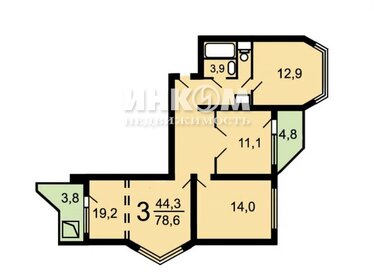 80,2 м², 3-комнатная квартира 22 272 422 ₽ - изображение 28