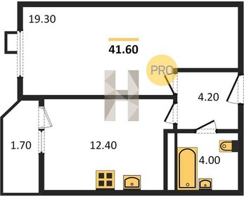 Квартира 41,6 м², 1-комнатная - изображение 1