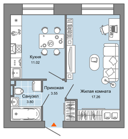 Квартира 36 м², 1-комнатная - изображение 1