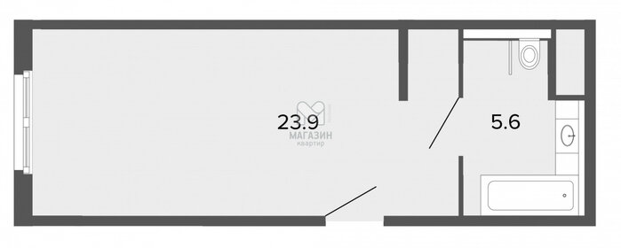 Квартира 29,2 м², студия - изображение 1