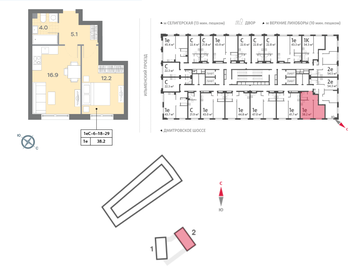 Квартира 38,1 м², 1-комнатная - изображение 1