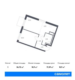 Квартира 36,7 м², 1-комнатная - изображение 1