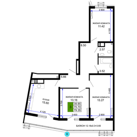 86,1 м², 3-комнатная квартира 10 850 000 ₽ - изображение 88
