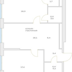 Квартира 70,8 м², 3-комнатная - изображение 2