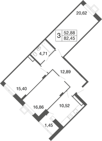 79 м², 3-комнатная квартира 14 000 000 ₽ - изображение 33