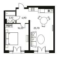49,8 м², 2-комнатные апартаменты 17 671 900 ₽ - изображение 1