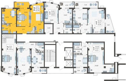 60,3 м², 2-комнатная квартира 10 290 000 ₽ - изображение 27