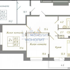 Квартира 69,2 м², 2-комнатная - изображение 4