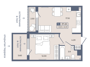 18,5 м², 1-комнатная квартира 1 290 000 ₽ - изображение 64