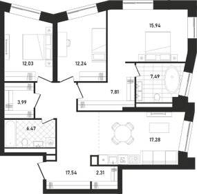 94 м², 3-комнатные апартаменты 35 000 000 ₽ - изображение 100