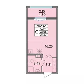 Квартира 25,2 м², студия - изображение 1