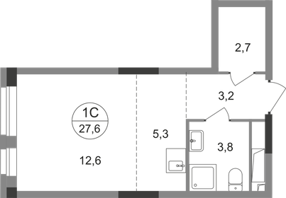 27,1 м², квартира-студия 8 182 590 ₽ - изображение 32