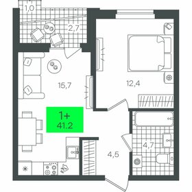 39,4 м², 1-комнатная квартира 5 070 000 ₽ - изображение 8
