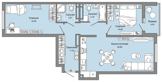 82,4 м², 4-комнатная квартира 7 800 000 ₽ - изображение 58