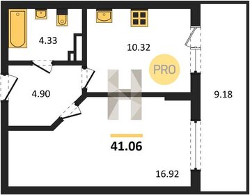 Квартира 41,1 м², 1-комнатная - изображение 1