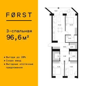 Квартира 96,6 м², 3-комнатная - изображение 1