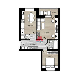 Квартира 65 м², 2-комнатная - изображение 1