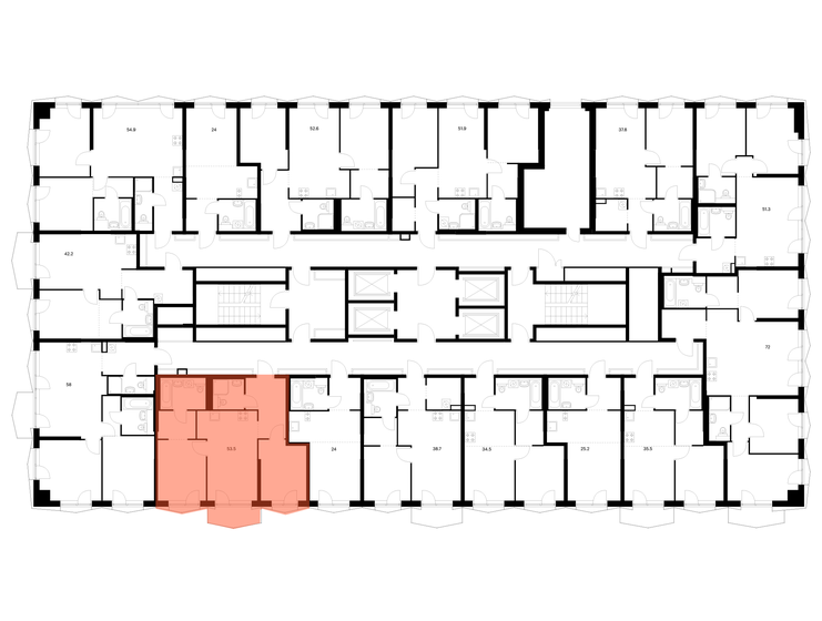 53,5 м², 2-комнатная квартира 15 300 000 ₽ - изображение 72