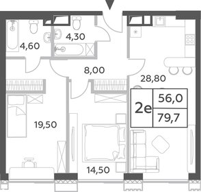 Квартира 79,7 м², 3-комнатная - изображение 1