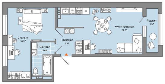 56 м², 2-комнатная квартира 9 603 300 ₽ - изображение 19