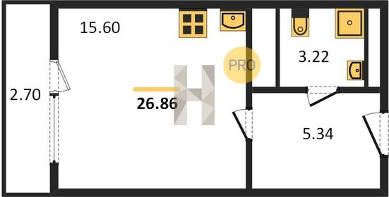 Квартира 26,9 м², студия - изображение 1