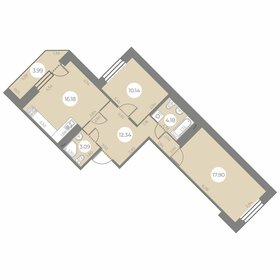 Квартира 65,8 м², 2-комнатная - изображение 1