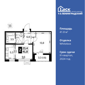 Квартира 41,8 м², 2-комнатная - изображение 1