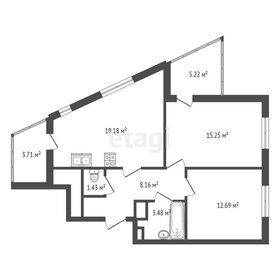 Квартира 69 м², 2-комнатная - изображение 1